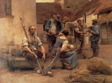 レオン・オーギュスティン・レルミット Painting - La Paye des moissonneurs 田園風景 農民 レオン・オーギュスタン・レルミット